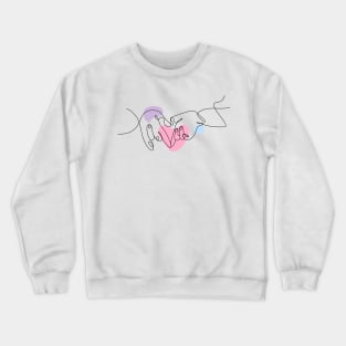 Heart Shaped Hand Draw One Continuous Line Crewneck Sweatshirt